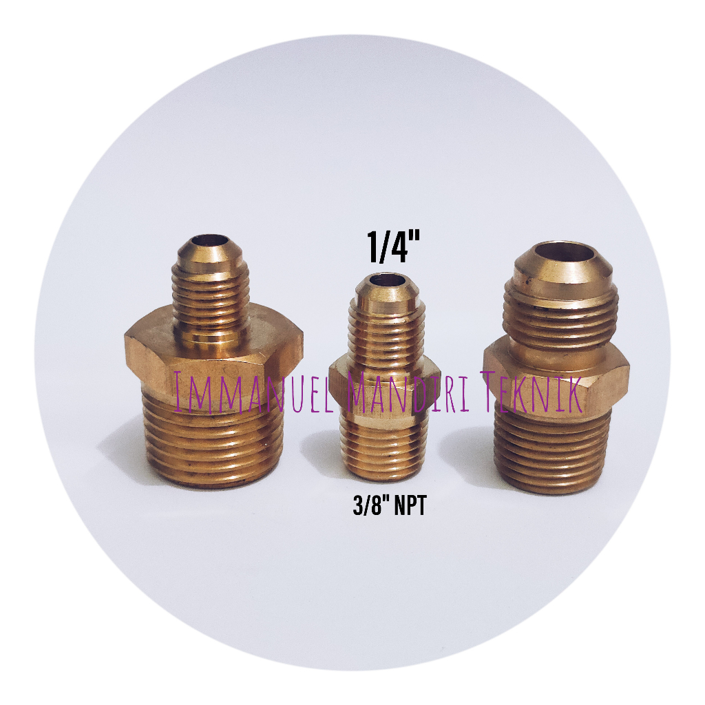 Male connector NPT 3/8 x 1/4 / Nepel pipa tembaga ac NPT 3/8 x 1/4