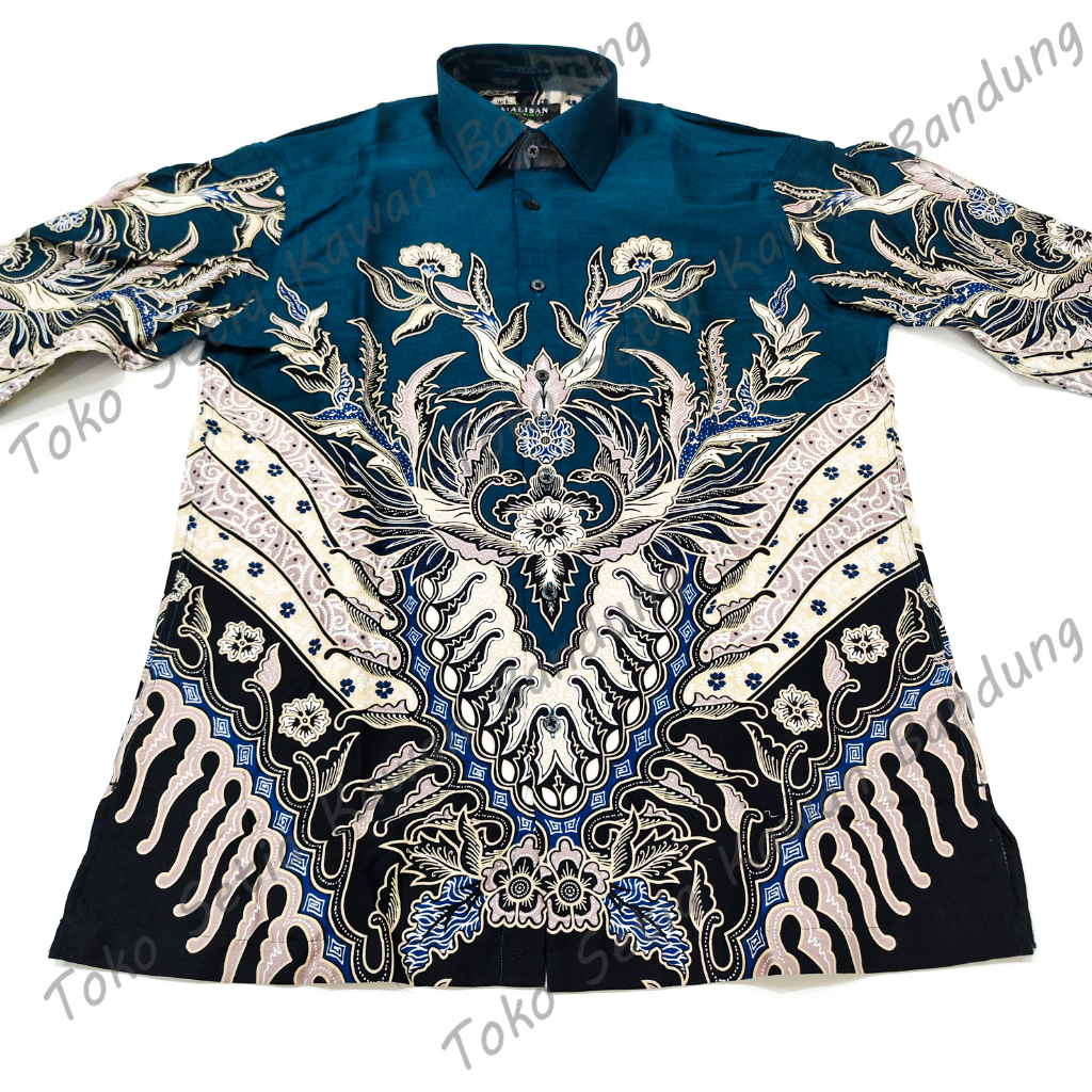 Kemeja ALISAN Batik SLIM Fit Lengan Panjang ( Seri 10700 ) - HIJAU SAGE &amp; HIJAU BOTOL