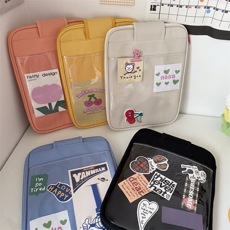 sleeve tablet ipad laptop 11 dan 13 inch tas kain PVC lucu ala korea sarung pouch tebal premium berkualitas TL20