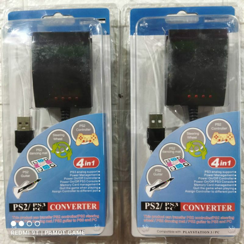CONVERTER STICK PS2 TO PS3 / PC 4 IN 1 ORI ( include tombol home ps3)