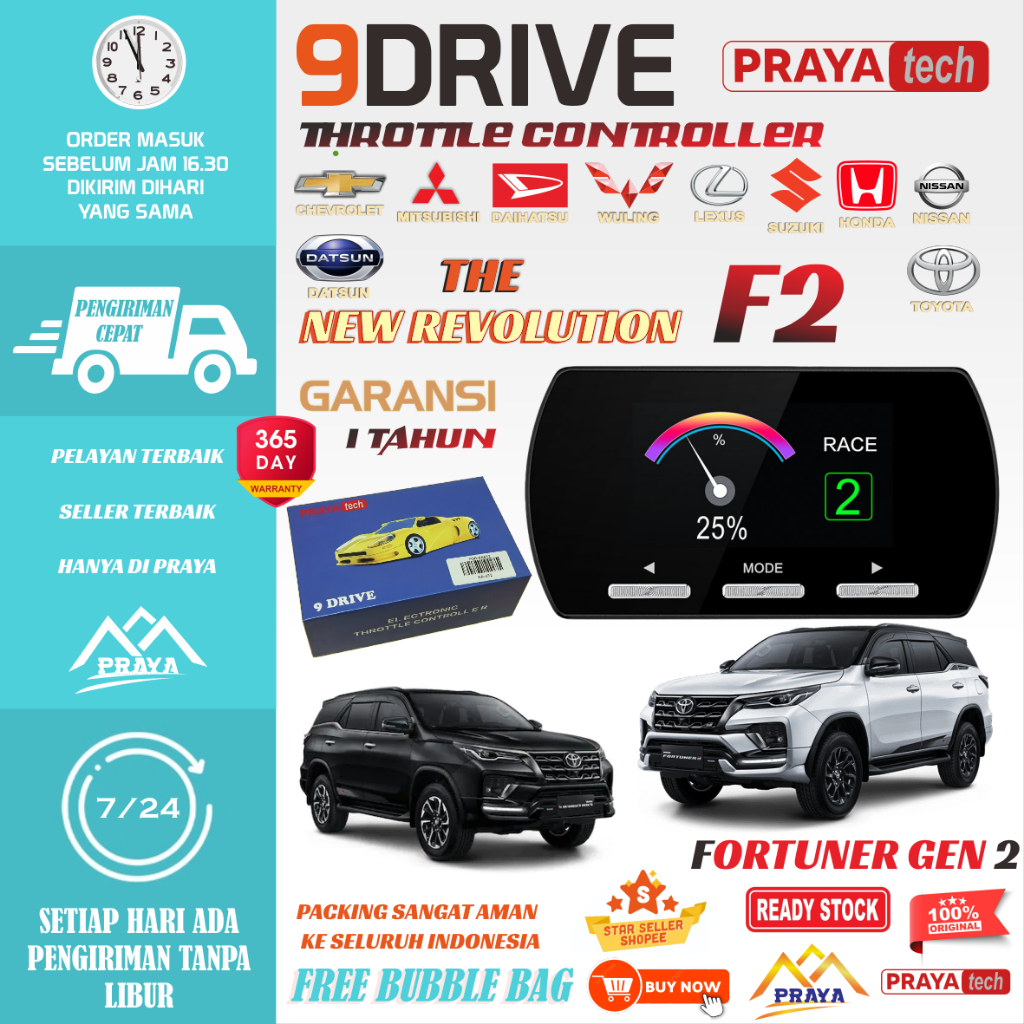 F2 9 drive Piggyback Remap Ecu kijang innova fortuner xpander pajero new 9drive Piggy back Brio CRV mobilio JAZZ almaz confero cortez city civic hrv livina march juke triton hilux  MIRAGE ACCORD CAMRY COROLLA ALTIS ETIOS VALCO VIOS Throttle controller