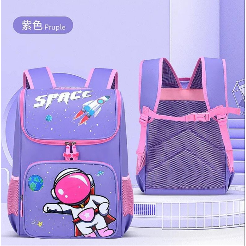 Tas sekolah anak astronot space tas ransel kapasitas besar banyak ruang untuk anak sekolah SD SMP - tas anak