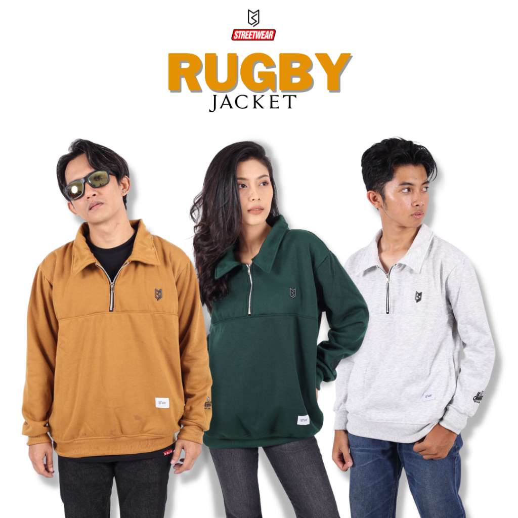 Sweater Zipper Rugby Premium Ms.streetwear Original Unisex