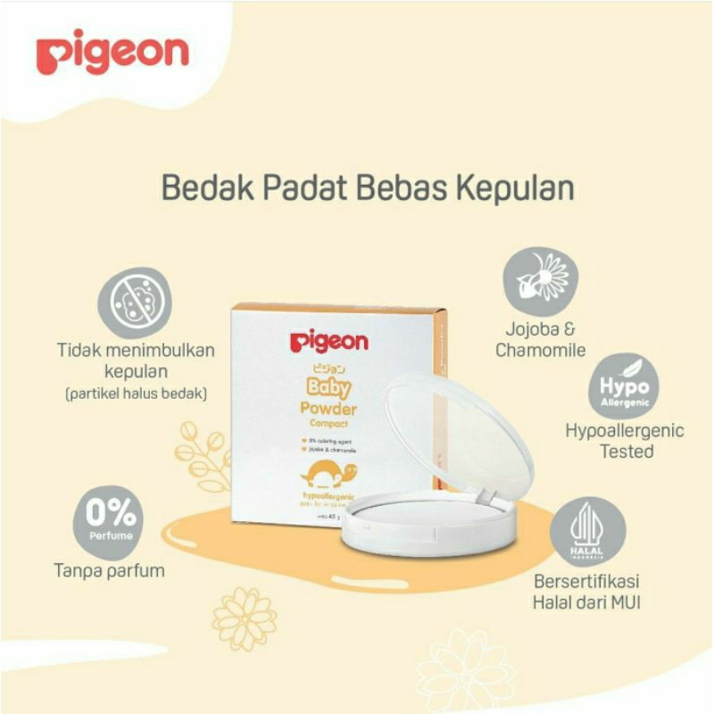 Pigeon Baby Powder Compact 45Gr With Case / Bedak Padat Bayi / Baby Compact Powder BEDAK PADAT 45 g