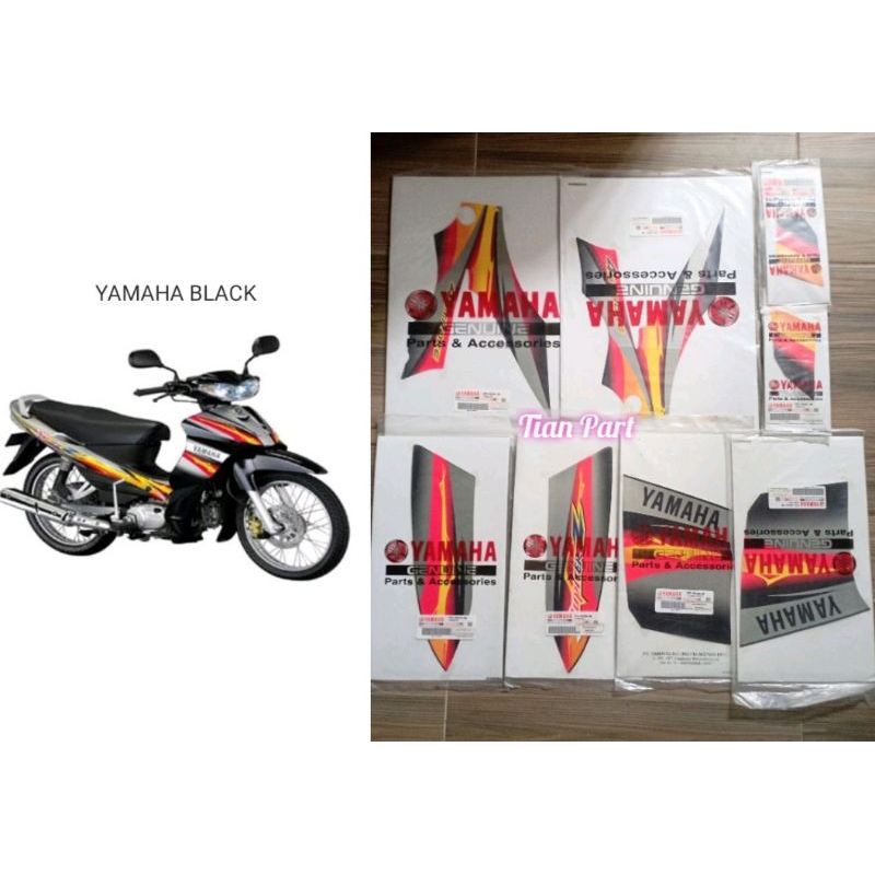 Striping Jupiter Z 2004 hitam silver Original sayap dalam dan luar set