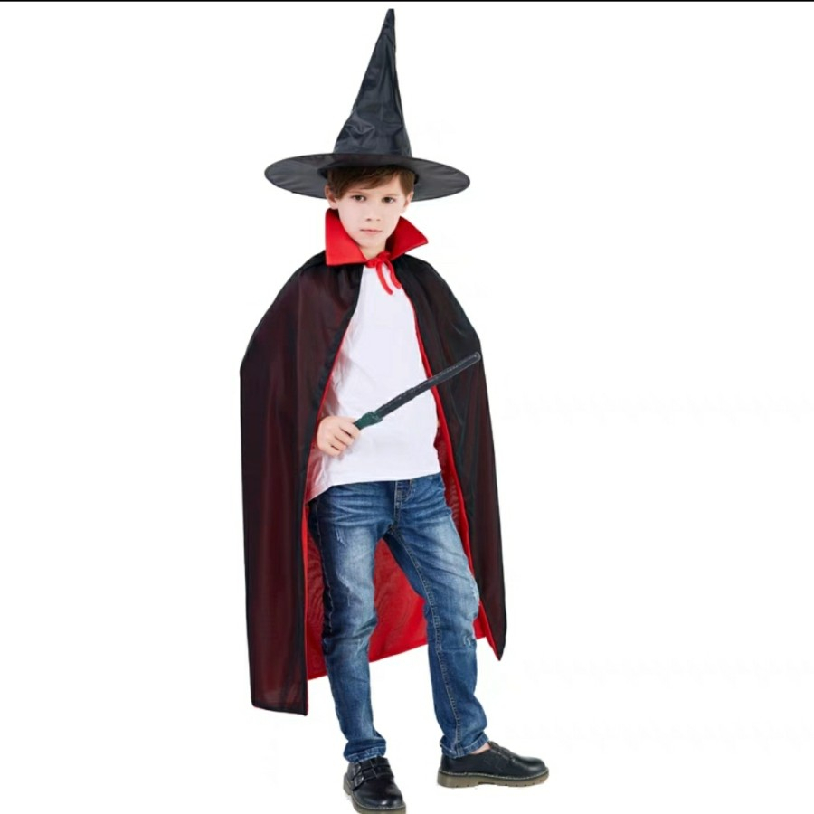 Witch Magician Costume 3in1 Set Kostum penyihir Pesulap Halloween