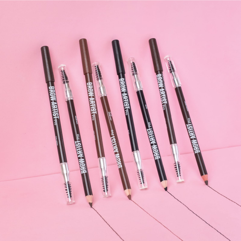 JUST MISS [BROW ARTIST PRO] Pensil Alis Plus Kuas Sikat Eyebrow Pencil Pigmented HALAL BPOM JUSTMISS DARK BROWN / LIGHT BROWN / BLACK / NATURAL BROWN