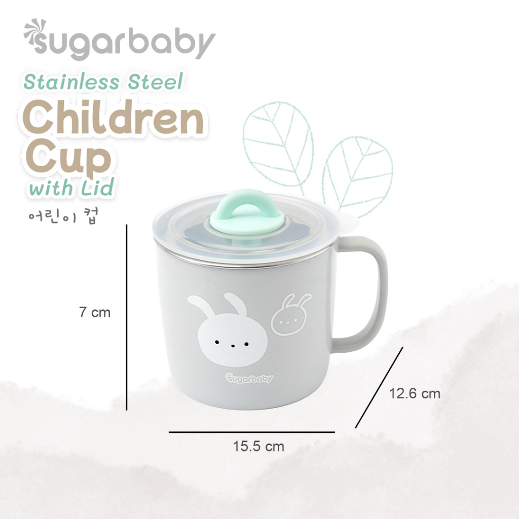 Gelas anak Sugar Baby Stainless Child Cup w/ Lid SUSCUPCH