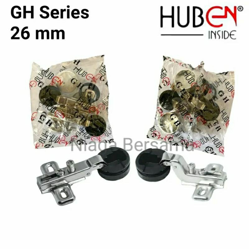 Engsel Sendok Kaca 26 mm HUBEN Lurus LENAGA Full Bengkok 2 pcs