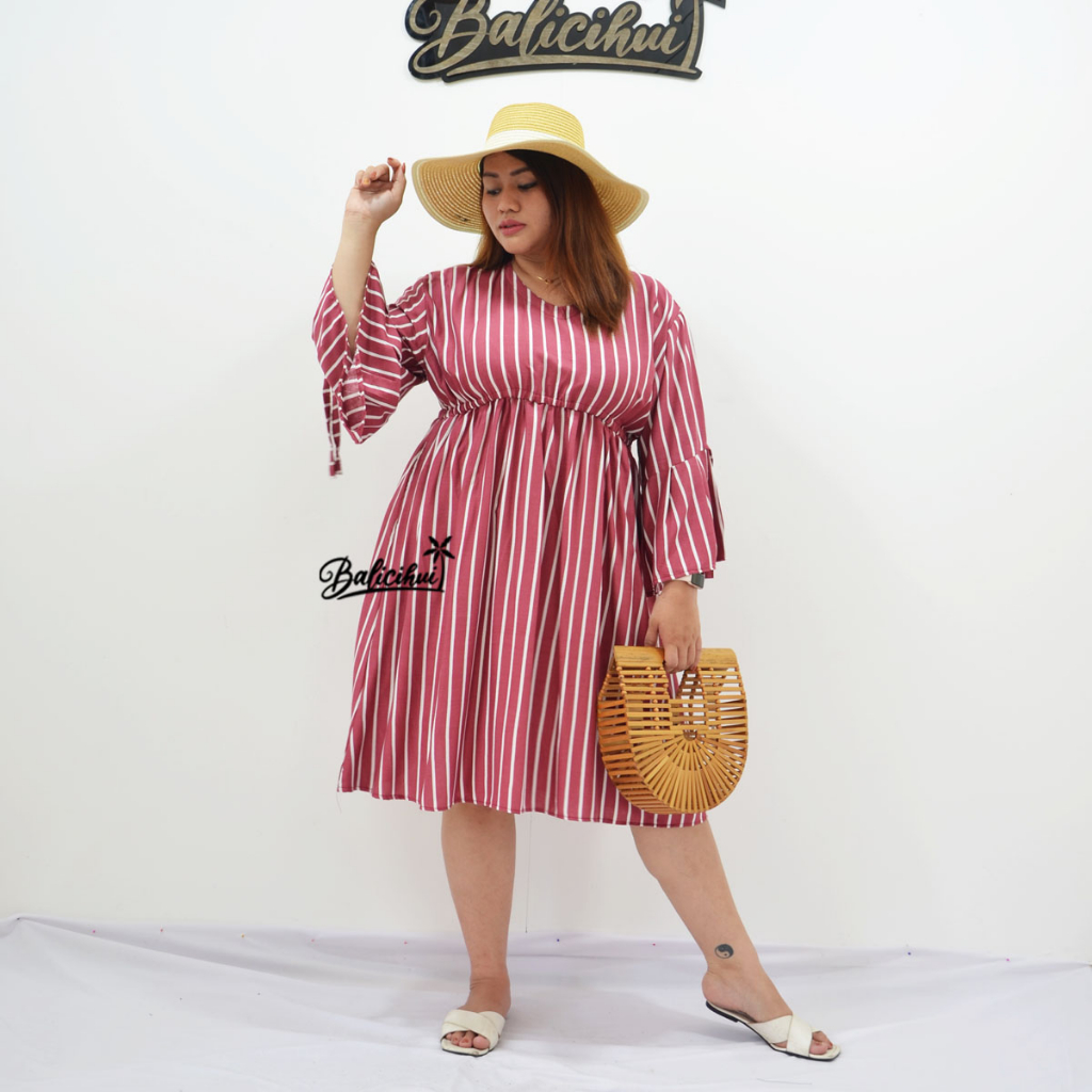 Balicihui Dress Emily Dress 4XL Jumbo Plus Size Dress Wanita Dress Bali  Bigsize Dress