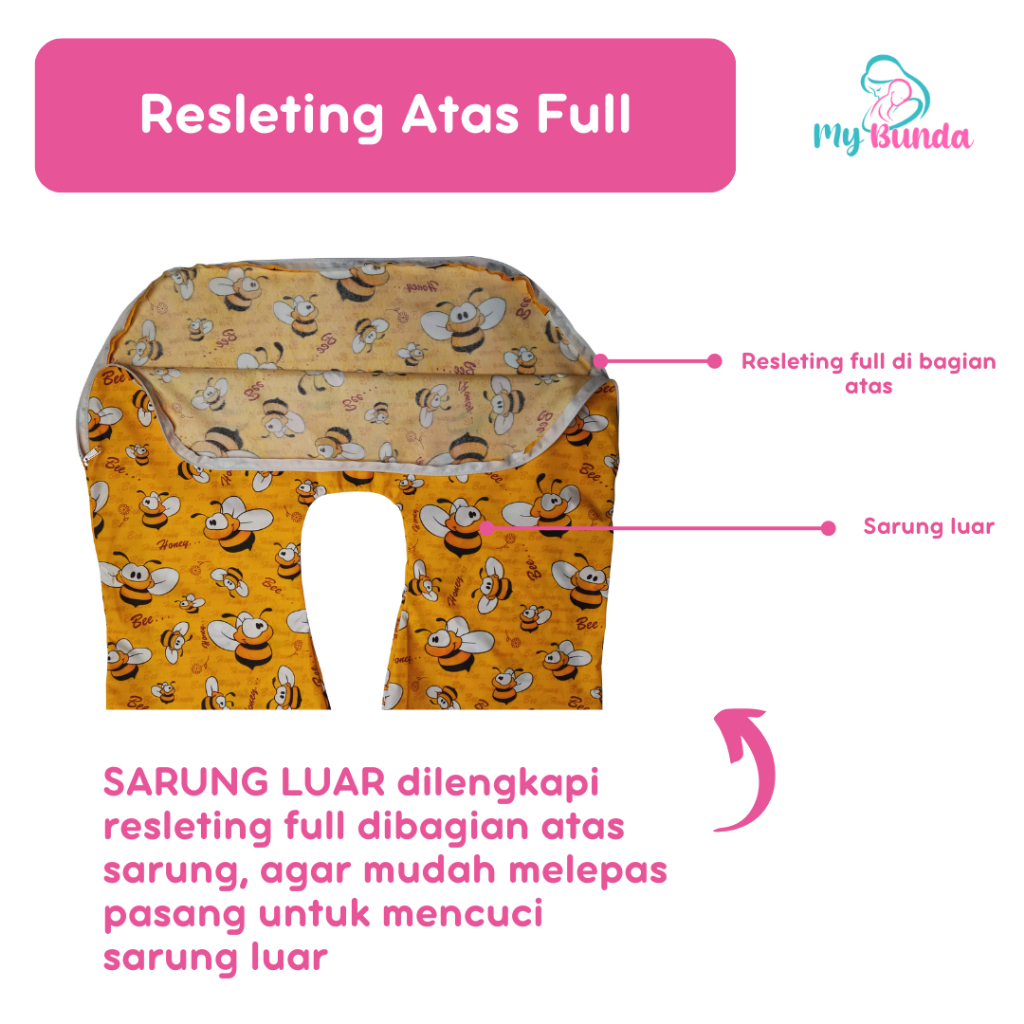 Bantal Hamil Ukuran Reguler + Sarung Iner Putih