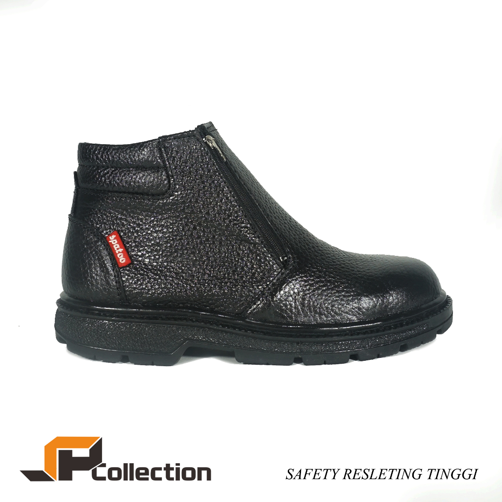 Sepatu Safety Boots Ber Reseleting Bahan Kulit Asli Kulit Jeruk Ada Besi Di Ujung Sepatunya Model Terbaru Original Sepatu Safety Reseleting Tinggi Spatoo