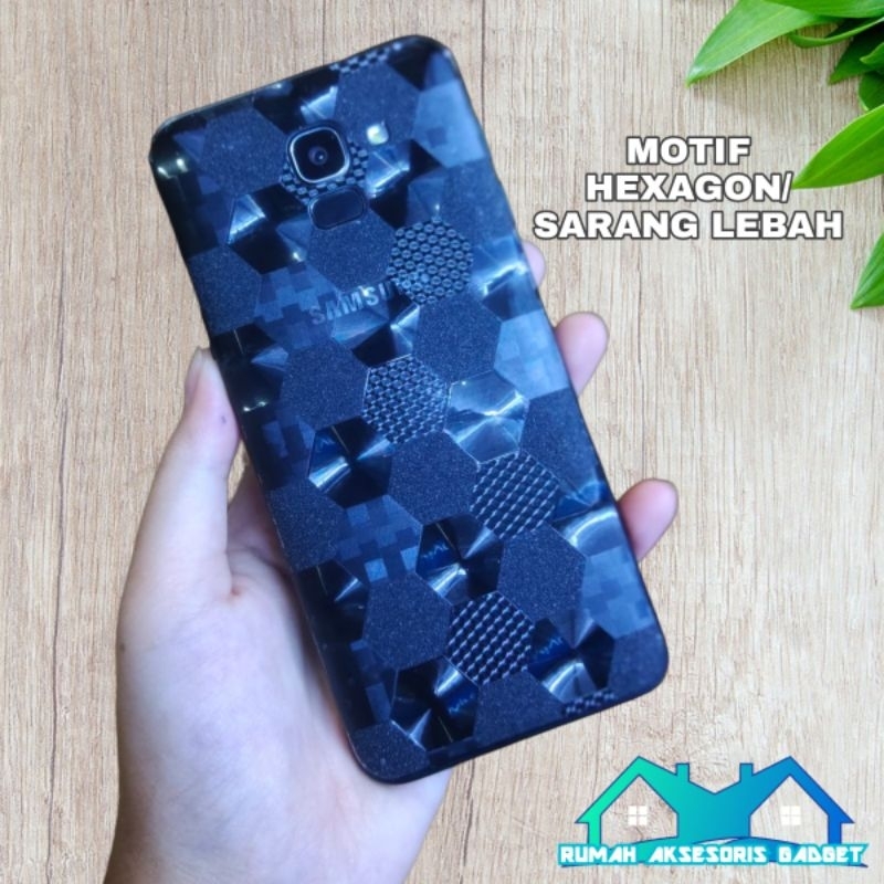 Backskin Garskin Skin carbon HEXAGON SARANG LEBAH OPPO anti jamur A37 Neo 9 A39 A57 lama A58 2023 A78 A98 A11K A71 A83 A74 A95 4G Reno 1 2 2F 2Z 3 4 4F 5 5F 6 4G 5G 7 7Z 8 8Z 8T 9 A31 A36 A76 A96 10 pro plus Unik lucu Robot gliter