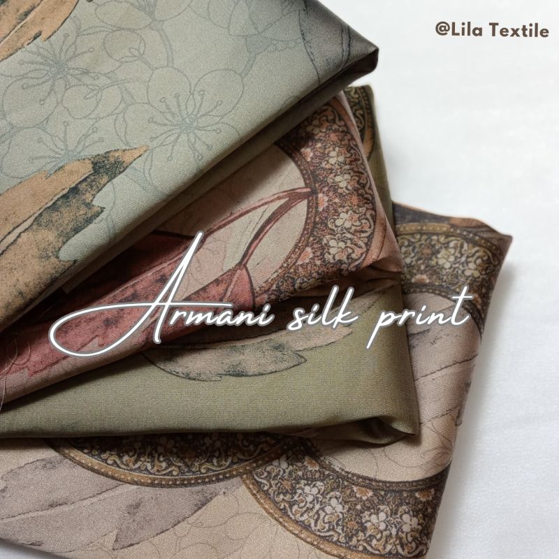 KAIN ARMAN- I SILK PRINT BROWN (HARGA PER 0.5 METER)