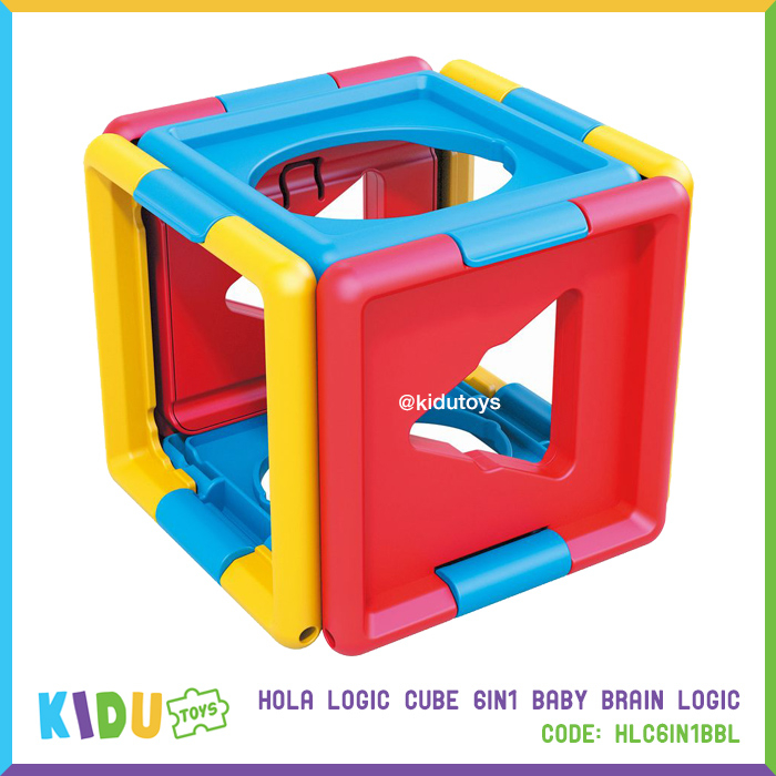 Mainan Edukasi Anak Mengenal Bentuk Hola Logic Cube 6in1 Baby Brain Logic Kidu Baby