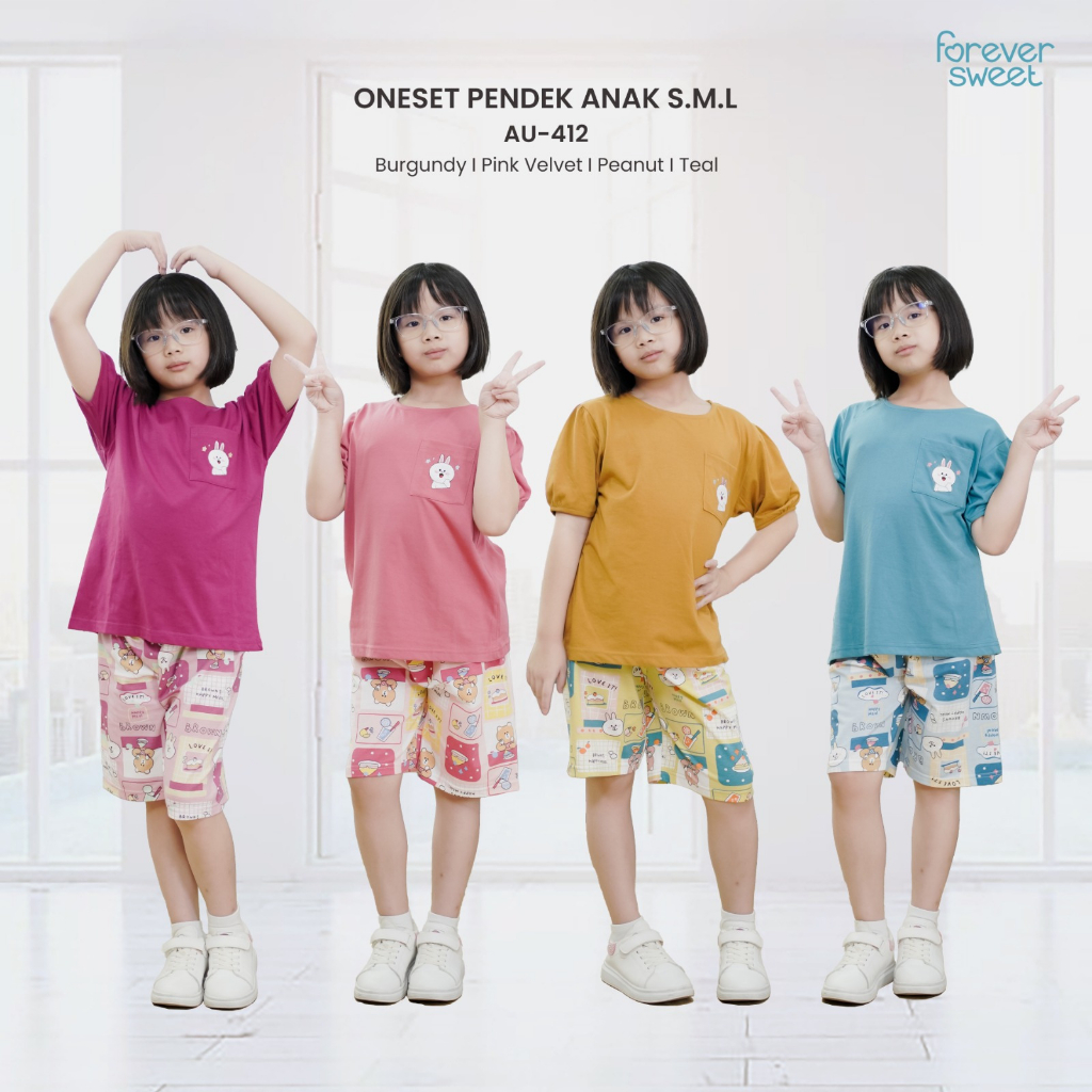 Forever Sweet Baju Tidur Anak Perempuan Celana Pendek SML