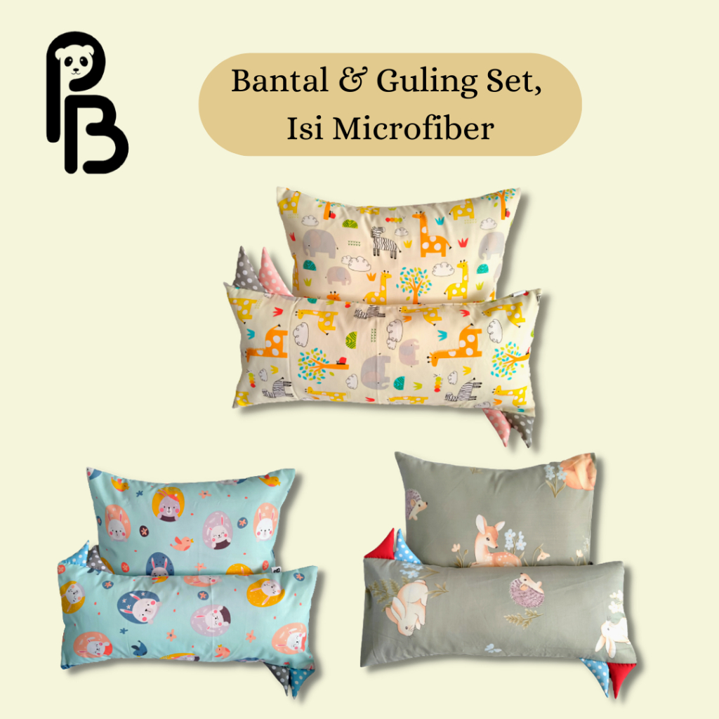 Precious Baby | Bantal Guling 2in1 Bayi Set Bundling | Isi Microfiber | Paket Bundling Bantal Guling / Pillow Hug | Bantal dan Guling Anak | Baby Pillow and Bolster | Child Pillow and Bolster