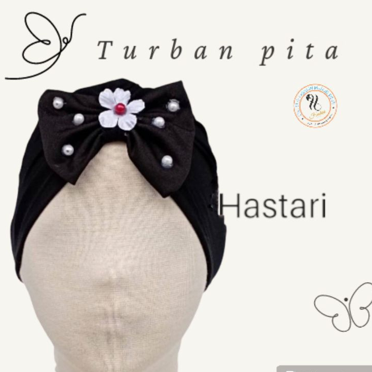 turban bayi / turban anak denisa pita bunga mutiara usia 0-3 tahun packing plastik perpcs