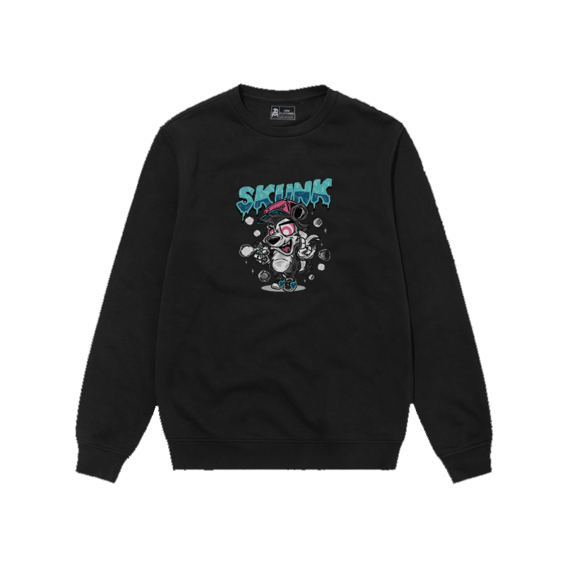 Sweater Crewneck Sablon Black - Crewneck Motif Terbaru Premium Quality