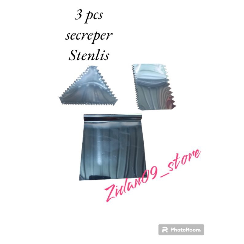 3 pcs secreper stenlis / secreper penghias kue