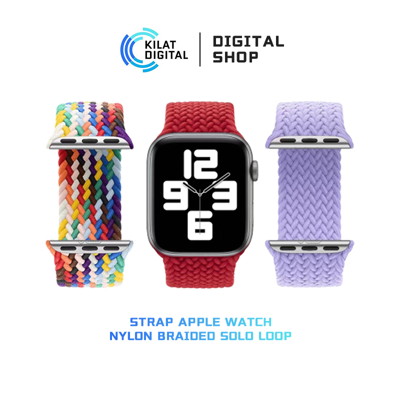 Braided Solo Loop / Nylon Braided Strap Untuk Apple Watch 45mm 44mm 42mm iWatch Series SE 6 5 4 3 2 1