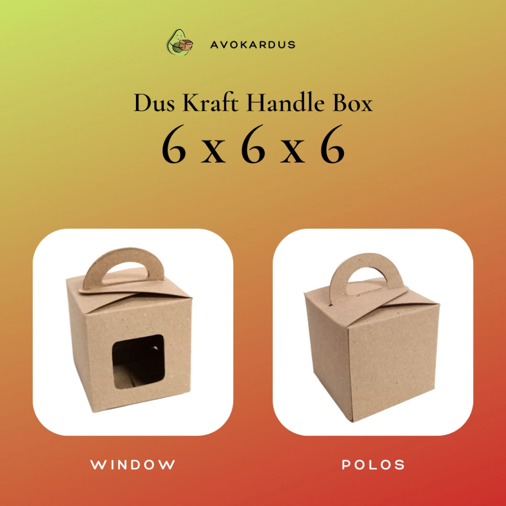 

Handle Box 6x6x6 Dus Kraft 310 gsm