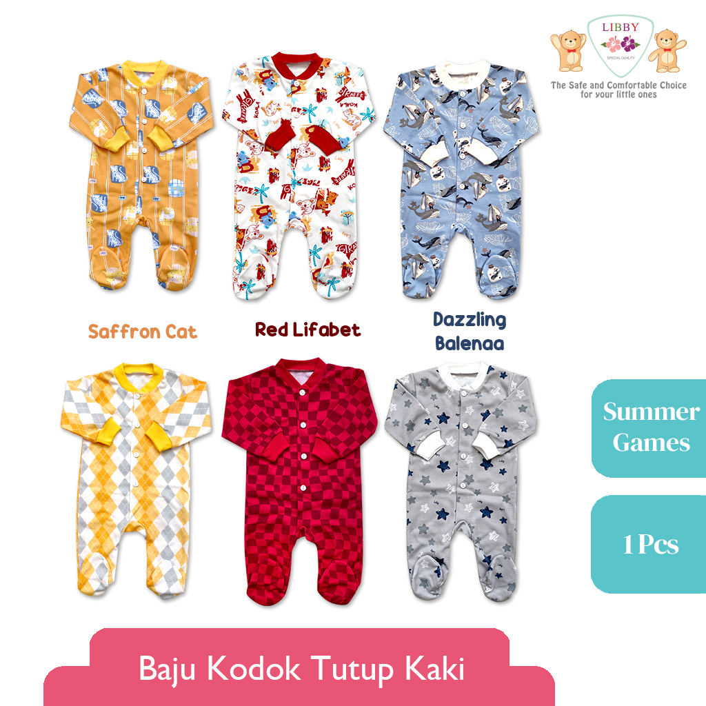 [Size Newborn NB] Libby Jumper Panjang Oblong Tutup Kaki