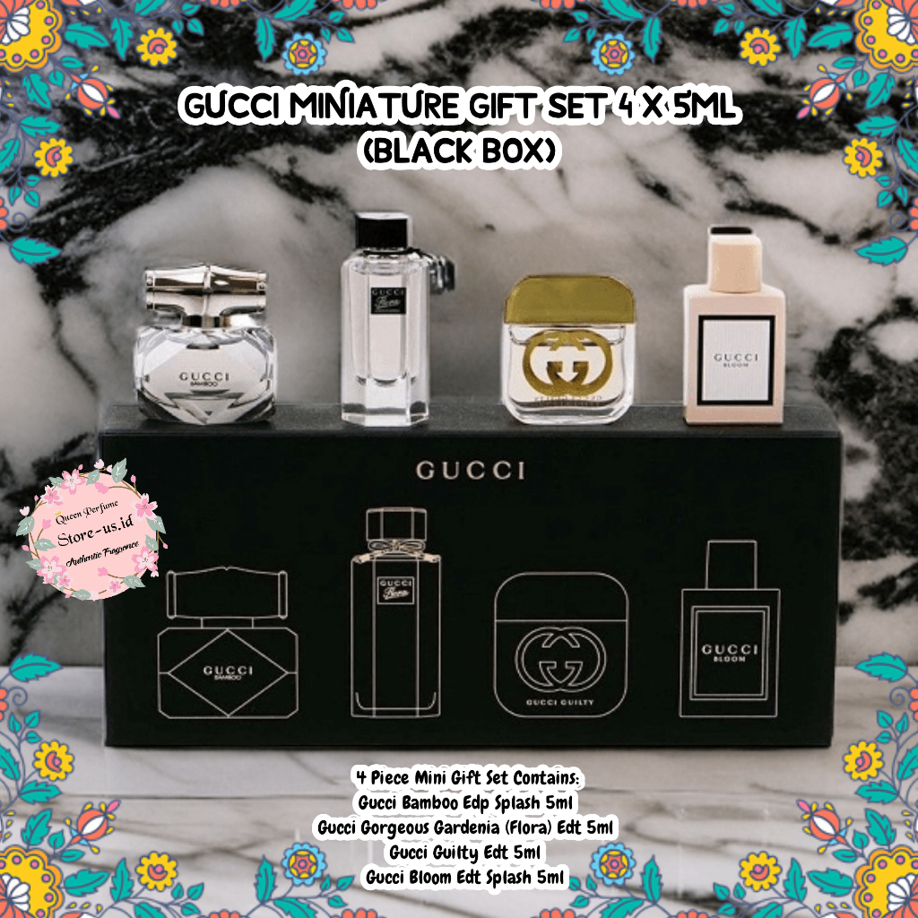 Parfum GUCCI MINIATURE GIFT SET 4 X 5ML (BLACK BOX) ORIGINAL