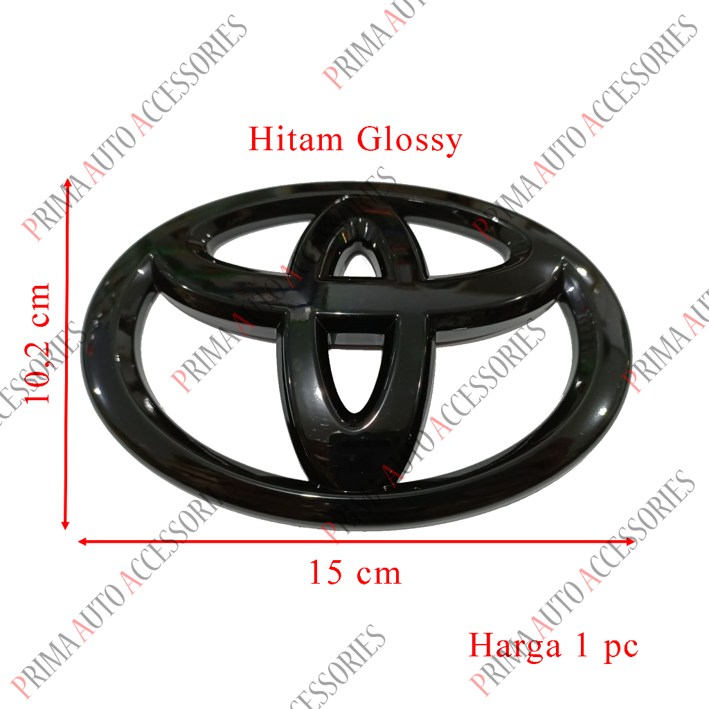 Emblem Mobil Logo TOYOTA Hitam Glossy 15 cm