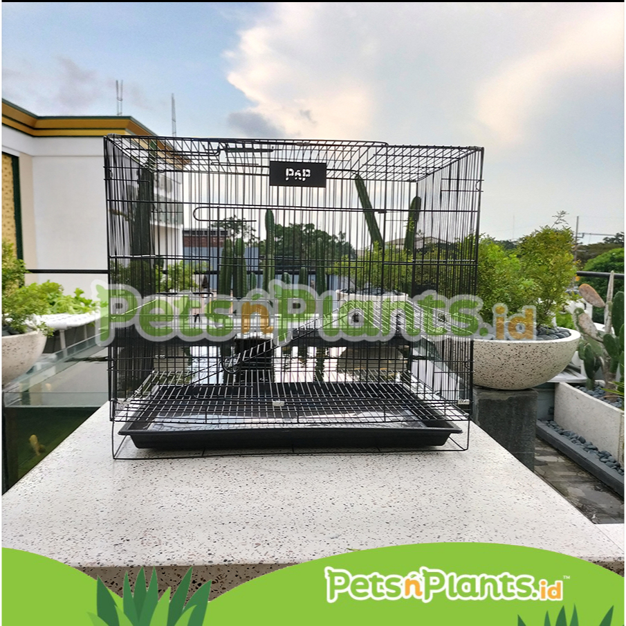 PnP 60x42x52 Kandang Besi Lipat Hewan Burung Kelinci Anjing Kucing Sugar Glider