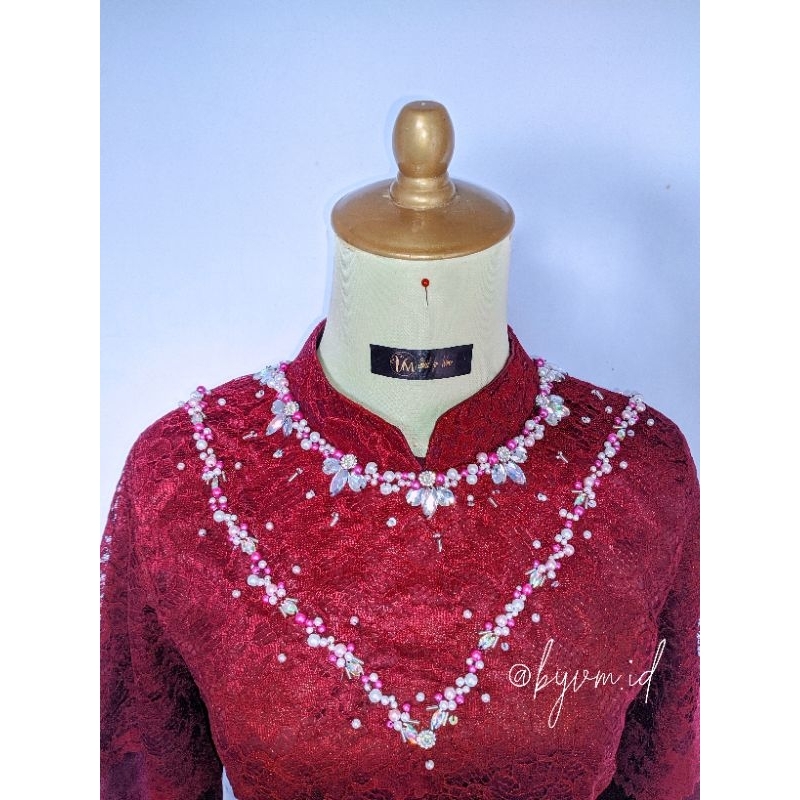 Dress Brokat tile dot Payet Mewah