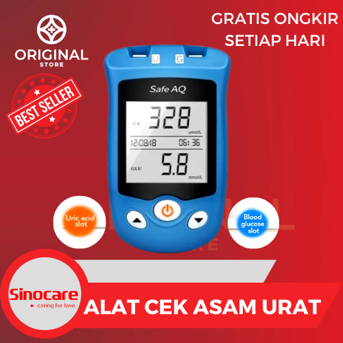 Sinocare Safe AQ UG Strip Uji Asam Urat (50 Strip)