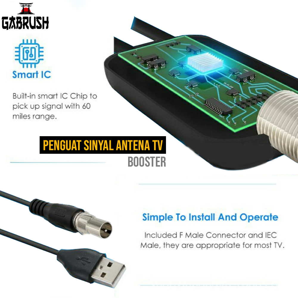 Signal Booster Antena TV Digital Penguat Sinyal TV