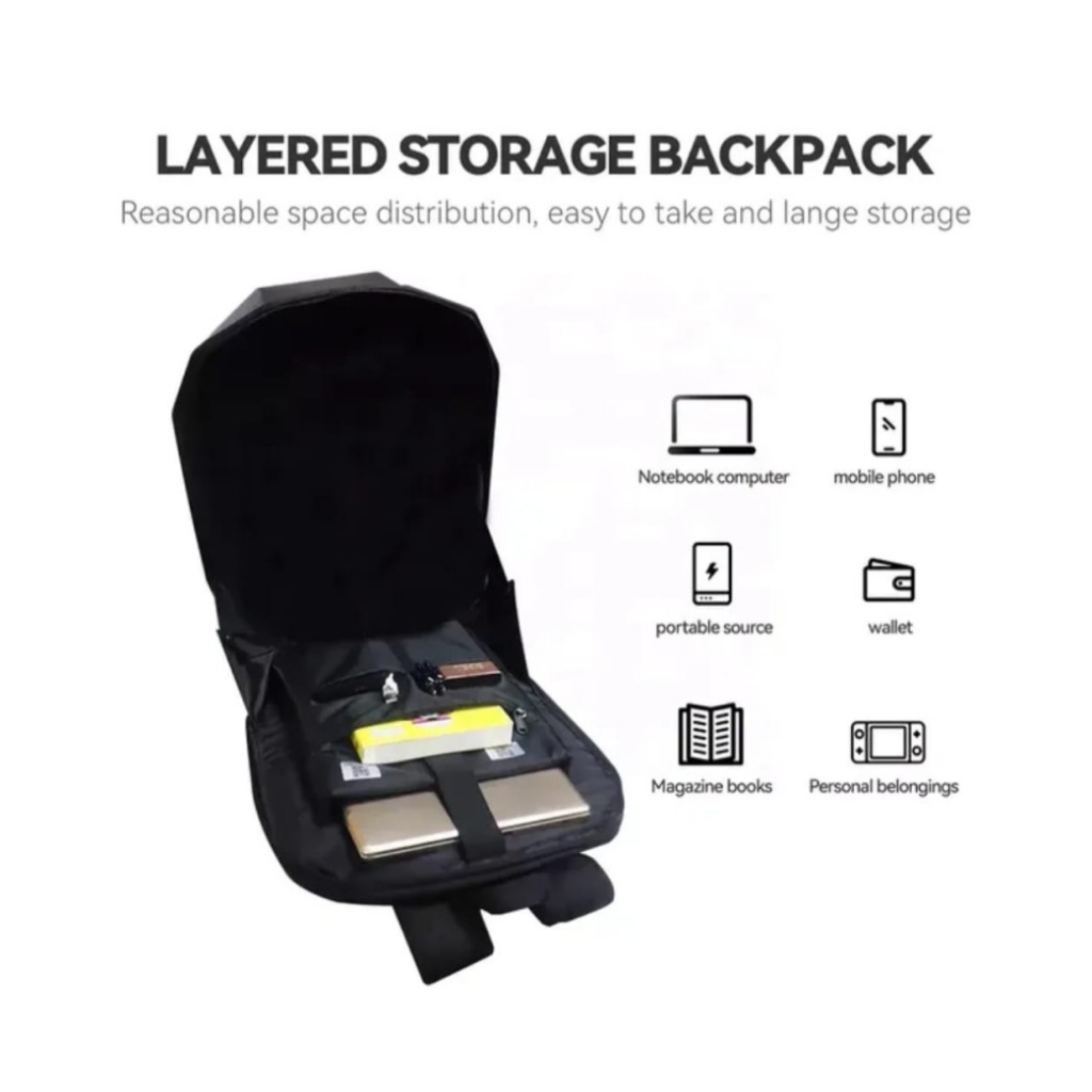 Backpack Led Eye Bluetooth Tas Ransel Motor Waterproof helm in