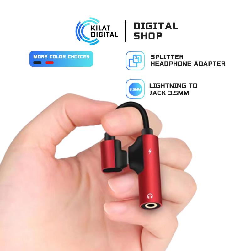 Headphone Adapter for Phone Lightning to 3.5mm and charger adapter Adapter Lightning to Jack 3.5mm phone Audio Jack Dual Connector