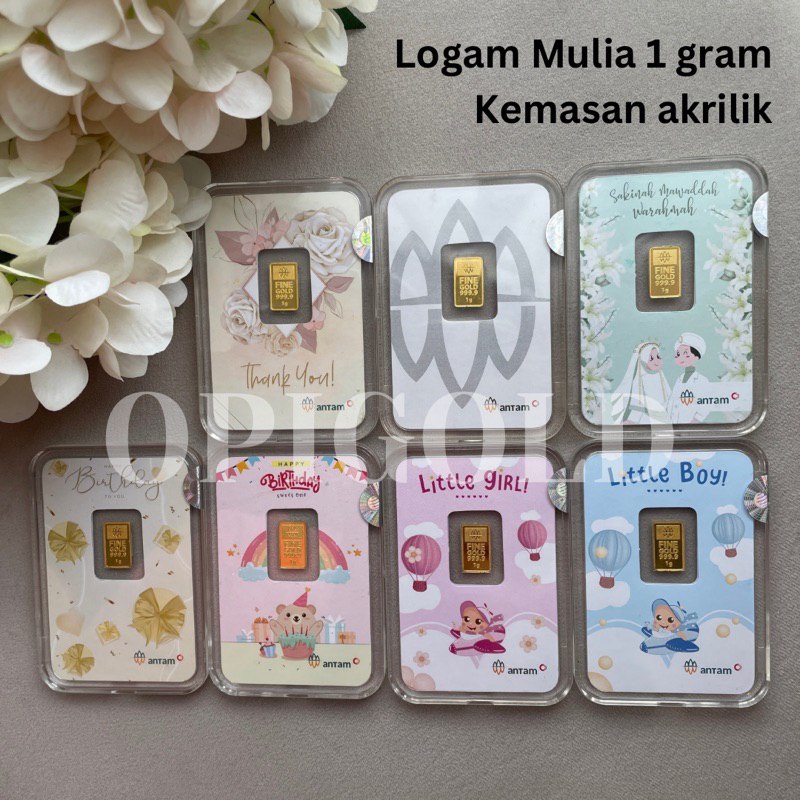 Logam Mulia Antam x Hartadinata BullionProtect 1 Gram Gift Series Emaskita Kemasan Akrilik Kado baby Kado ulang tahun Kado wedding