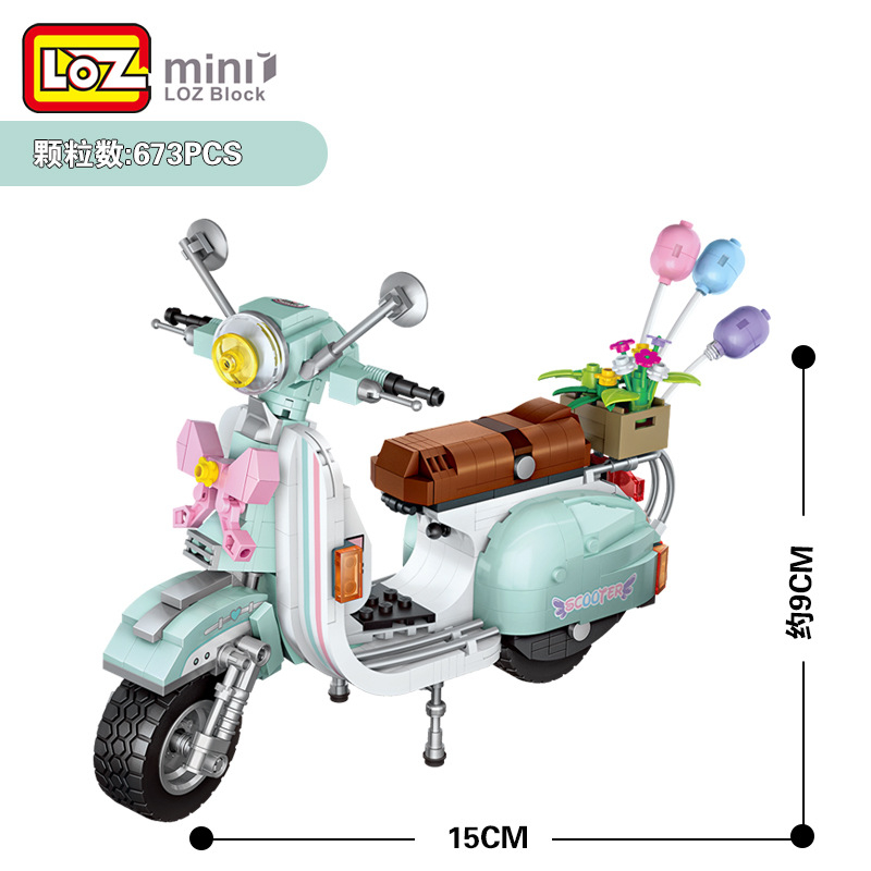 Sugar_19_Loz 1117 - Motorcycle Vespa Mini Bricks Toy Miniature Block Motor
