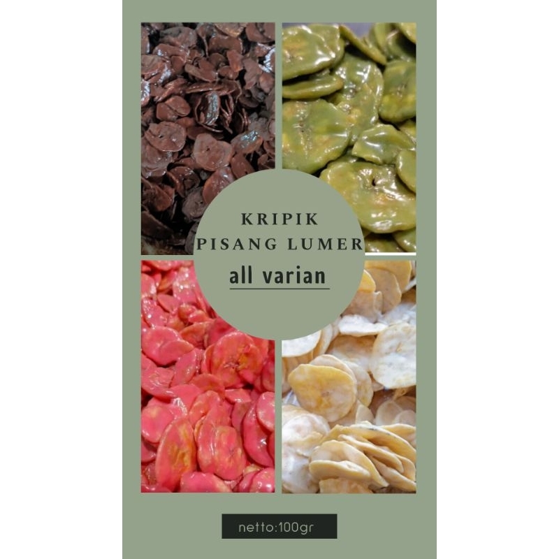 

KRIPIK PISANG LUMER varian rasa coklat, matcha, strawberry dan tiramisu