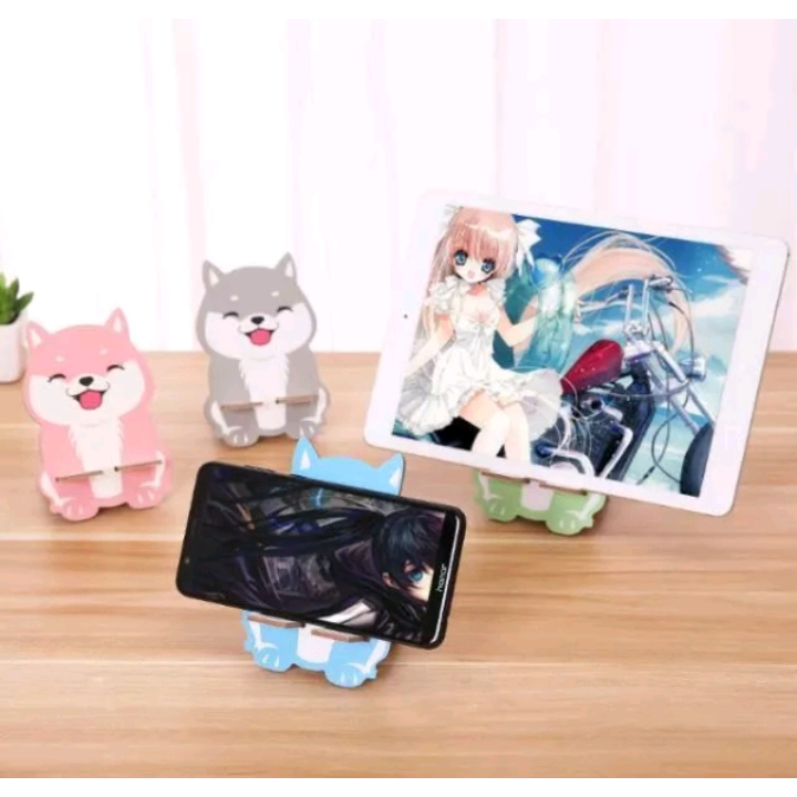 Holder HP Kayu Karakter Hewan Lucu