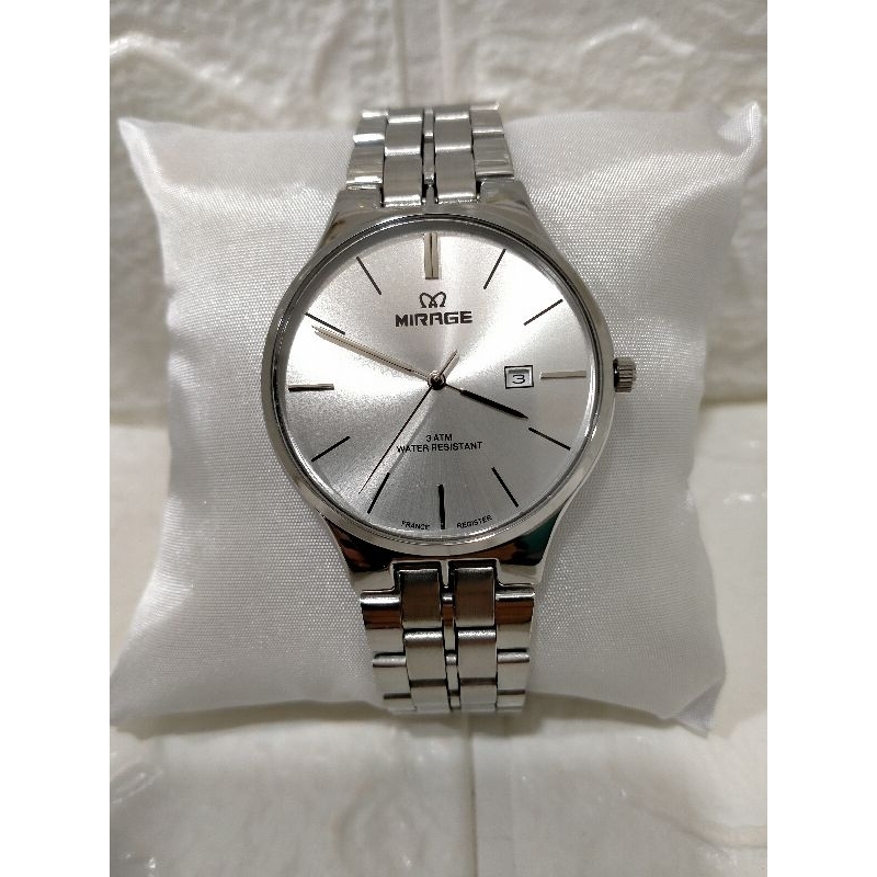 MIRAGE ARP 18602-M/JAM TANGAN PRIA RANTAI STAINLESS STEEL WATER RESISTANT 3 ATM