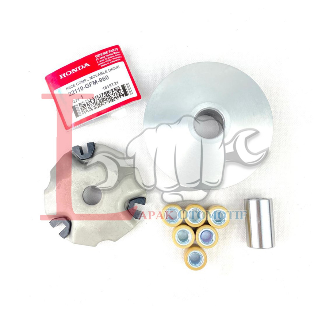 -LOI- PAKET LENGKAP KIRIAN STANDAR CVT PULLEY PULLY SET BEAT FI, RUMAH ROLLER SET KIPAS BEAT FI &amp; VANBELT BEAT FI ,SCOOPY FI ,VARIO 110 FI ,SPACY FI