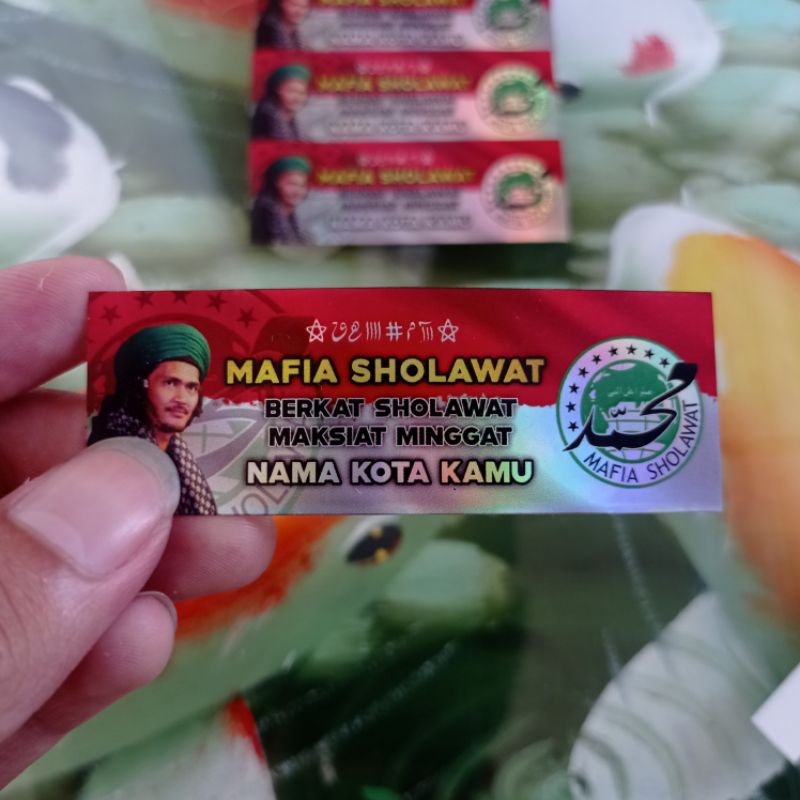 

(Minimal Order 10 pcs) Stiker Mafia Shalawat Background Merah Putih Abah Ali, Hologram/Vynil
