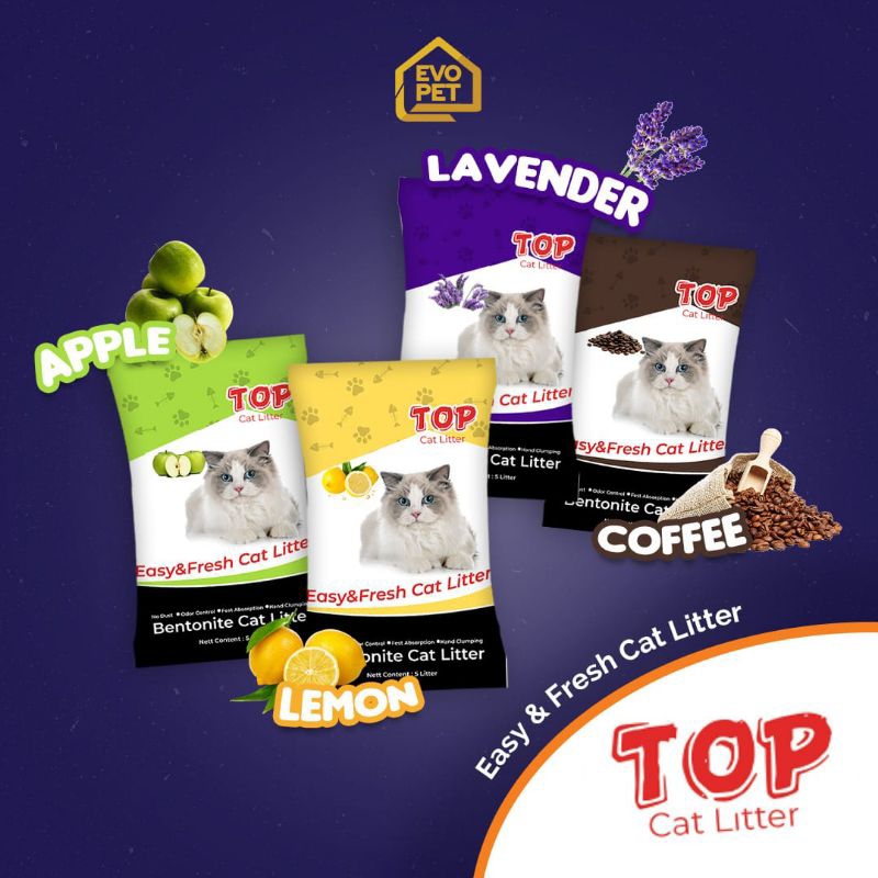 Pasir Top 10Litter all varian aroma pasir kucing gumpal