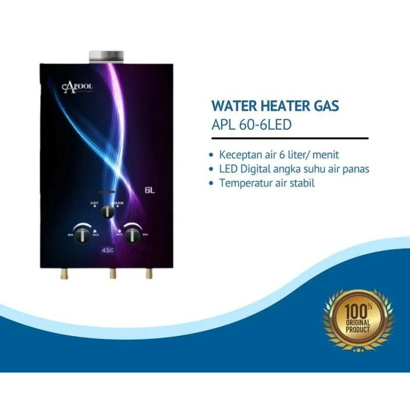 WATER HEATER GAS APOOL APL 60-6LED KACA NEW FREE SHOWER!!!