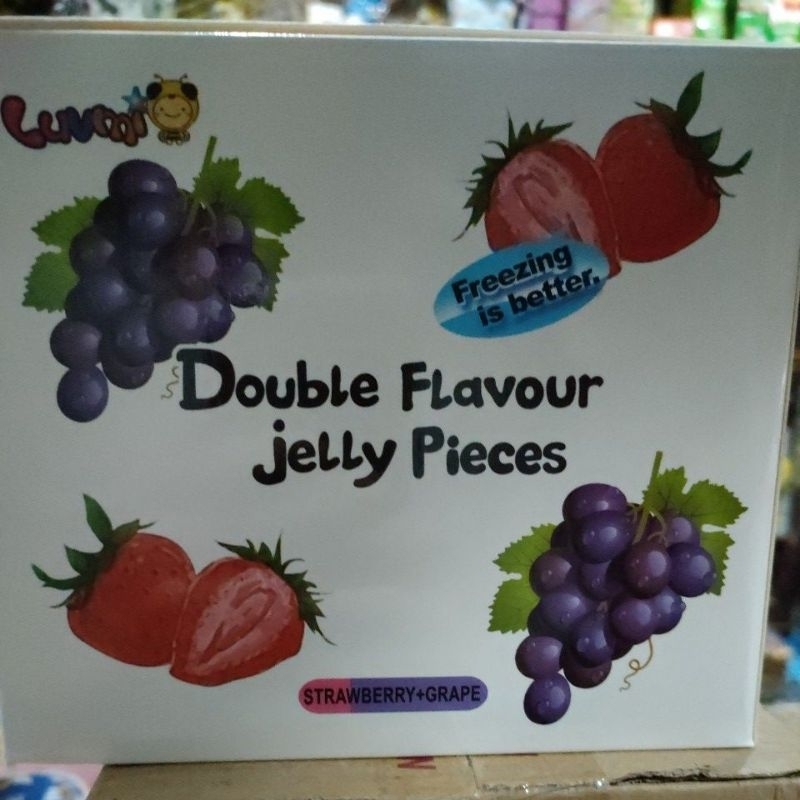 double flavour jelly pieces jeli agar aneka rasa isi 30 pcs