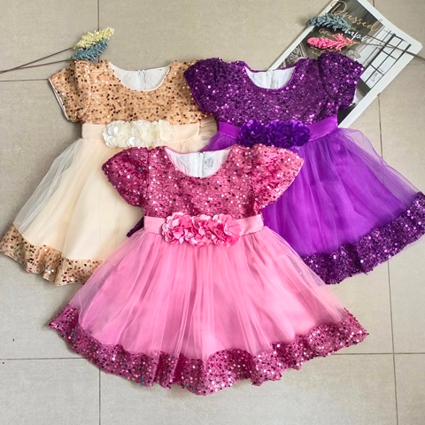 [Brandedbaby] 6M-8T DRESS PESTA ANAK PEREMPUAN NEW COLOR / PARTY DRESS ANAK PEREMPUAN LENGAN PENDEK / DRESS PESTA BABY SEQUIN MEWAH