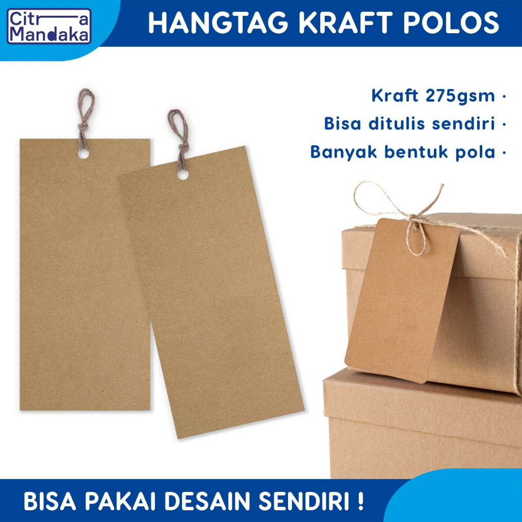 

Label Baju Kraft Paper Polos Custom A3 | Price Tag | Label Harga | Label Hijab | Hang Tag Baju | Tag Kraft