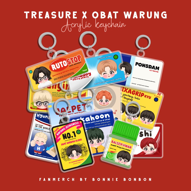[PELUNASAN] TREASURE X OBAT WARUNG ACRYLIC KEYCHAIN BY BONNIE BONBON