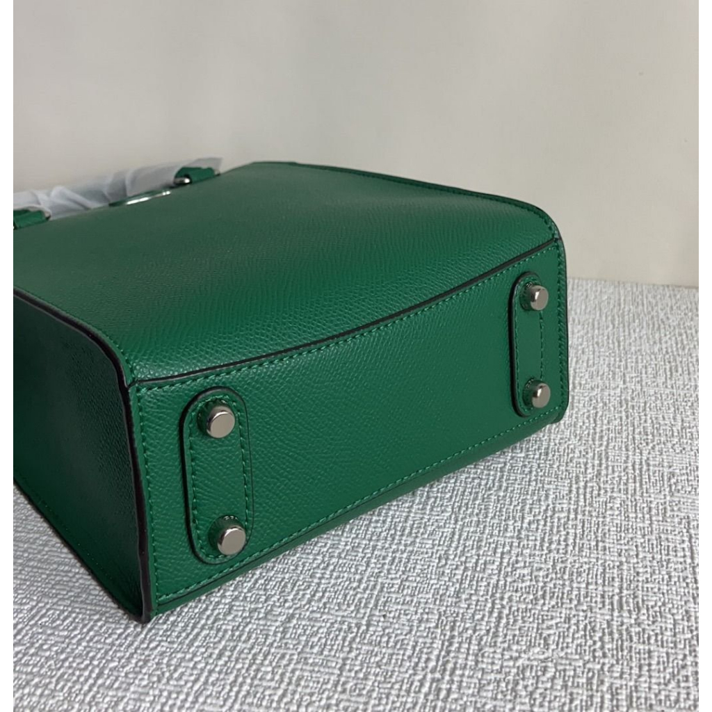 New Coach 🇺🇸 Original CJ795 Green Leather Tote 16 Women Crossbody Sling Bag Handbag with Full Set of Coach Package
