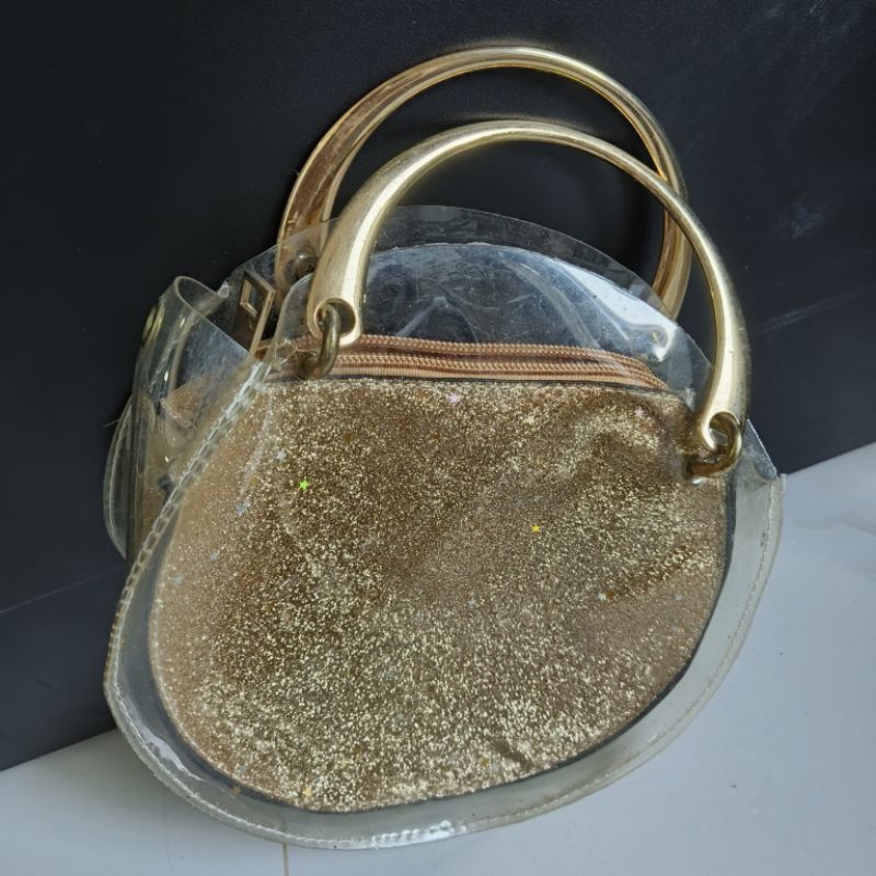 Tas pesta gold preloved/second/bekas